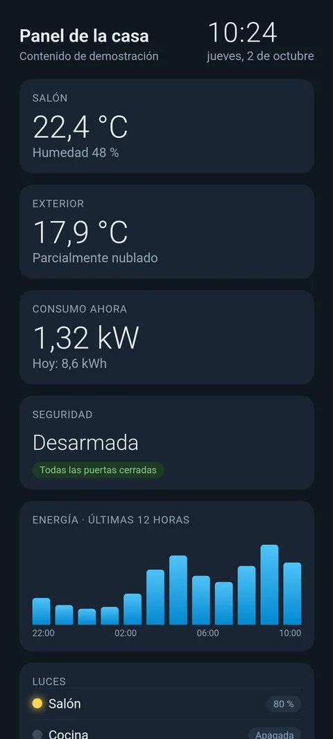 La app en un teléfono